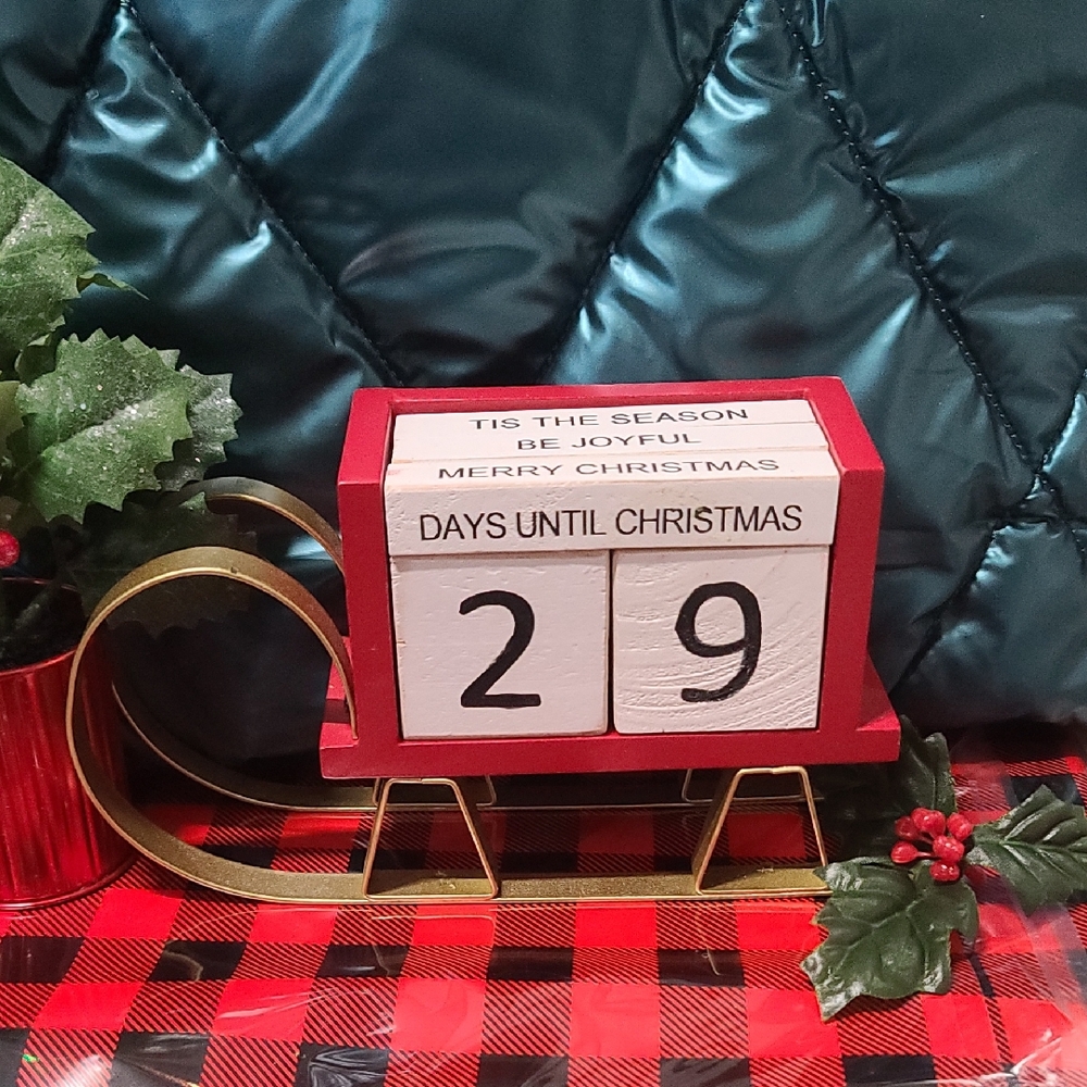 Christmas Sleigh Countdown Block NWT